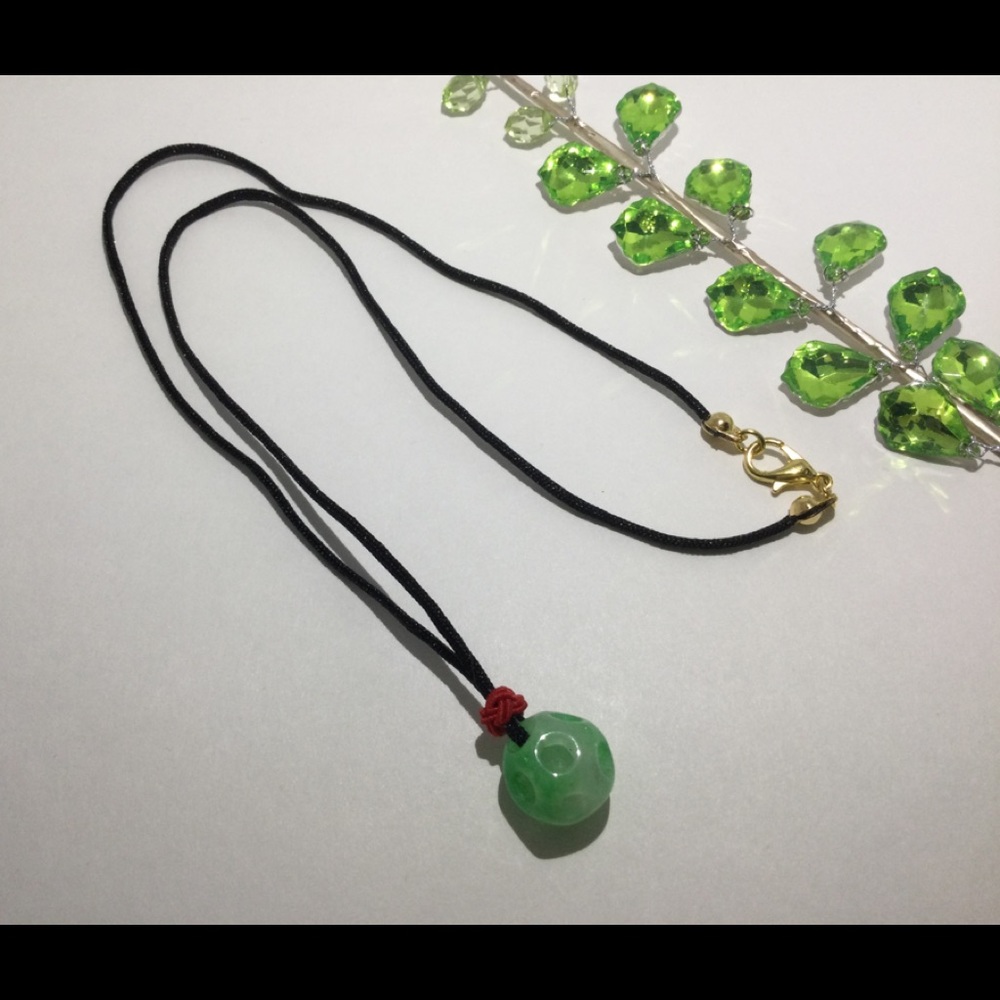 Jade Black String Necklace